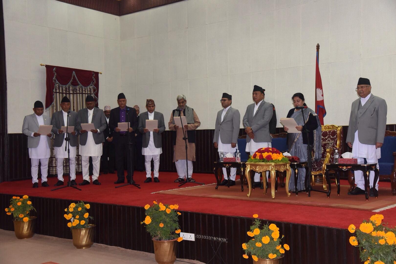 president-bhandari-administers-oath-of-office-and-secrecy-to-newly-appointed-ministers
